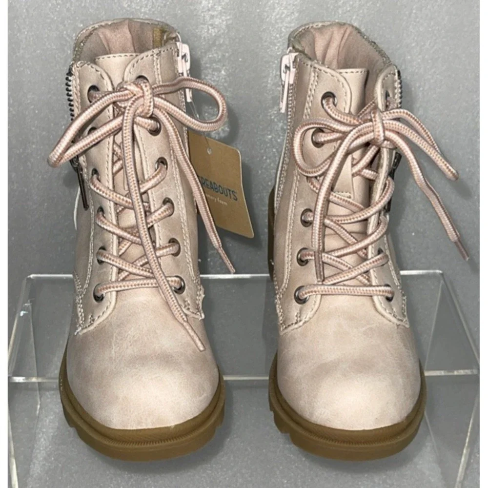 Therabouts‎ Kinsley Pink Rhinestone Hiker Block Heel Boots Girls Size 11 NEW